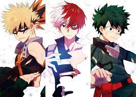 Bakugou then asks as he holds you closer so that means that i have to date both of you nerds to be with y/n? it seems like that, yes. todoroki replies, but then asks deku midoriya what's your take on this? deku then grabs your hand and warmly. Bakugou Todoroki And Deku By Pixiv Id 16437650 Hero Wallpaper Hero My Hero