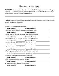 1st grade verbs printable worksheets action words help make stories interesting, and our first grade verbs worksheets do just that. Proper And Common Nouns Free Grade 7 8 Ela Lesson With Full Answer Keys