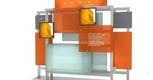Ethos 2 We Think There S Something Honest And Stunning About This Translucent Layered Look Area Display Wall Design Display Design Exhibition Design