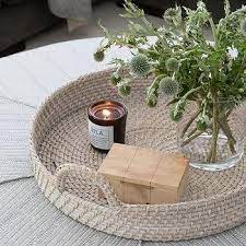 Round gold and sage florentine tray with ornate details. Round Coffee Table Trays Design Ideas