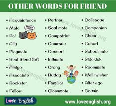 Synonyms For Friend Words With Friends English Words Learn English