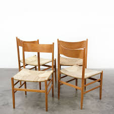 For Sale Set Of 4 Wooden Chairs With Artificial Cane Seats 1960s Wooden Chair Chair Dining Chairs