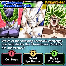 The offer expires on july 11, 2021, and cannot be applied with any other promotional offer. Dragon Ball Z Dokkan Battle On Twitter 3 Days Until The 5th Anniversary Pick The Answer You Think Is Correct Rewards Dragon Stone X2 Awakening Medal Elder Kai X1 Deadline 2020 7 4 17 59