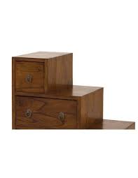 Petit meuble en bois peint table de chevet. Petit Meuble En Escalier En Bois Massif Exotique Milo