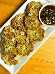 Zucchini Scallion Pancakes With Soy Dipping Sauce The Lemon Bowl Recipe Recipes Scallion Pancakes Veggie Dishes
