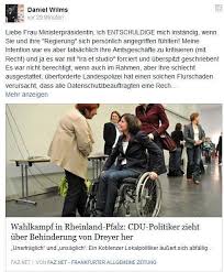 Jun 22, 2021 · sabine dittmann sitzt seit etwa 30 jahren im rollstuhl und sieht bei der barrierefreiheit verbesserungsbedarf. Nach Pobeleien Gegen Malu Dreyer Fliegt Daniel Wilms Aus Der Cdu Koblenz Region Rhein Zeitung