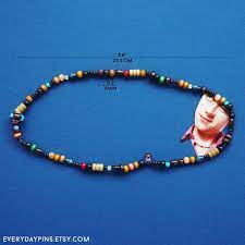 Damon Albarn S 90s Wooden Beaded Necklace Etsy In 2021 Beaded Necklace Damon Albarn Necklace Etsy