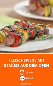 Fleischspiesse Mit Gemuse Aus Dem Ofen Rezept Fleischspiesse Schaschlik Rezept Leckere Gerichte