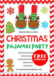 Unique invitations for a special day. Free Printable Christmas Pajama Party Invitations Templates 2020