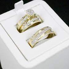 Wedding 14k Yellow Gold Over 1 00ct Diamond Trio Bridal Band Engagement Ring Set Dj4l Pearl Rings Vintage Band Engagement Ring Engagement Ring Settings