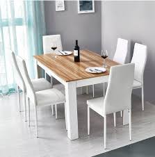 Luxury italian leather dinner dining table and chairs 6 luxury dinning chairs modern marble dining room furniture table set. Wood Dining Table Set With 6 Faux Leather Chairs Magic Furniture Limited