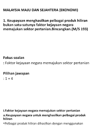 Contoh karangan pencapaian malaysia dalam pelbagai bidang seperti sukan, pendidikan, sains & teknologi. 1 Faktor Kejayaan Negara Memajukan Sektor Pertanian