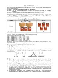 Bentuk Aljabar Dari Masalah Di Atas
