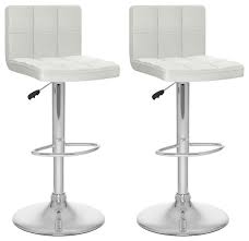 Each stool features a comfortable round seat and handy footrest.click here to view our useful stool buying guide. Corliving High Back Adjustable Bar Stools White Leatherette Set Of 2 Modern Bar Stools And Counter Stools By Ami Ventures Inc Houzz