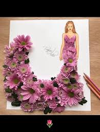 When Arts Meet Fashion Creativearts Flowers Dress Design Flower Dress Art Flower Art Art Dress