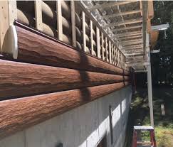 Use Furring Strips When Resurfacing Over Real Log Wood With Trulog Siding This Creates A Flat Surface To Attach The Siding G Log Siding Outdoor Design Siding