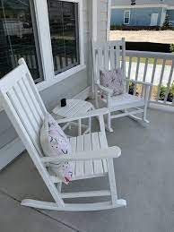 Vineyard 3 Piece Rocking Set White Outdoor Furniture Rocking Chair Porch Rocking Chair Set