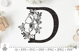 You can copy, modify, distribute and perform the work, even for commercial purposes, all. Botanical Alphabet Svg Floral Letter D Svg Bundle Svg Dxf 232479 Svgs Design Bundles