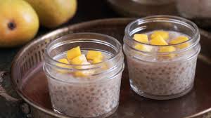 One of our favorite desserts growing up! Gluten Free Vegan Coconut Mango Tapioca Pudding Paleo