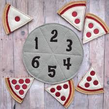 Pizza Number Matching Game Embroidered Acrylic Felt 6 Pizza Slices And Felt Pan Educational Preschool Game Made In Usa Felt Crafts Educational Games For Preschoolers Preschool Crafts