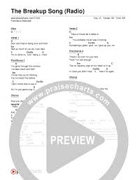 The Breakup Song Radio Chord Chart Editable Francesca