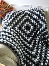 Black And White Crochet Baby Blanket Pattern Afghan Granny Square Blanket In Black White And By Auntiedawn 160 00 Crochet Ripple Blanket Crochet Granny Square Blanket Granny Square Blanket