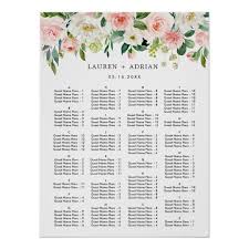 Alphabetical Order Wedding Seating Chart