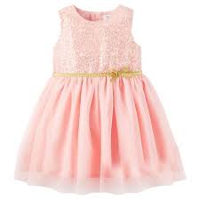 Just One You Made By Carter S Toddler Girls Dress Pink Gold Foil Baby Girl Dresses Girls Pink Dress Girl Outfits
