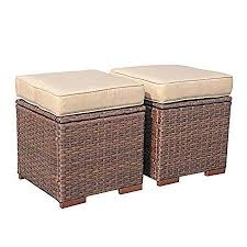Wicker Ottomans Rattan Ottomans Beachfront Decor Wicker Ottoman Patio Ottoman Outdoor Wicker Furniture