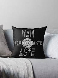 Namaste Throw Pillow By Wordfandom Throw Pillows Yoga Room Decor Namaste Throw Pillow