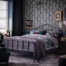 Ikea Sagstua Bed Frame Black In 2021 Bed Frame Bed Curved Headboard