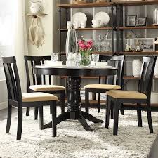Lexington 5 Piece Round Dining Set With 4 Slat Back Chairs Walmart Com Round Dining Set Dining Table Black Dining Room Sets