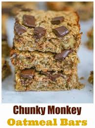 Preheat the oven to 325°f. Healthy Chunky Monkey Oatmeal Bars Easy The Baking Chocolatess