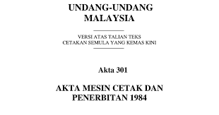 Akta mesin cetak dan penerbitan 1984. Akta301 Akta Mesin Cetak Dan Penerbitan 1984 Pdf Google Drive