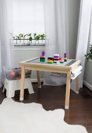 Diy Lego Table With Storage Toddler Activity Table Build Plans In 2020 Lego Table With Storage Lego Table Diy Kids Table With Storage
