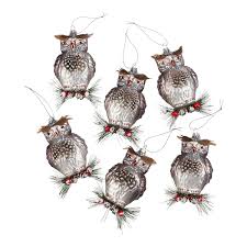 8.1 asodomo 4pcs owl white black furry christmas ornament, christmas style cute owl model tree decor fluffy baby owl christmas ornament. Belham Living Glass Owl Christmas Tree Ornaments 6 Count Walmart Com Walmart Com