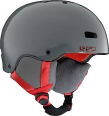 Red Trace Grom Helmet Gray