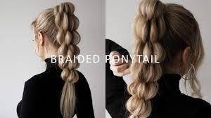 Herringbone fishtail braid for long hair. How To Banana Buschel Braid Unique Braided Ponytail Youtube