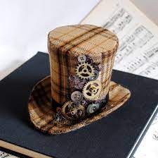 This Would Be Perfect For My Bridesmaids Make It Myself Though With A Color Plaid That Was Brown Like This Mini Top Hat Steampunk Top Hat Vintage Style Hat