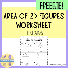 Area Of Triangles Worksheet Freebie In 2020 Triangle Worksheet Worksheets Classroom