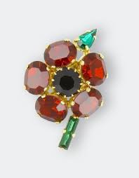 diamante poppy brooch