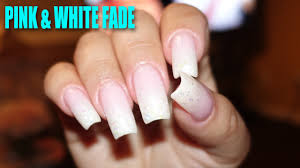 Lisa frank fades, sunset skies, glitter gradients, and more. Pink White Fade Ombre Nails Youtube