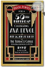 Deco Roaring 20 S Great Gatsby 50th Birthday Invitations Di 436 50th Birthday Invitations Birthday Invitations 50th Birthday