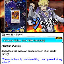 Jack requires white keys to duel at the gate. News Jack Atlas Is Coming Next Week As A Roaming Duelist What Do You Think His Drops Will Be R Duellinks