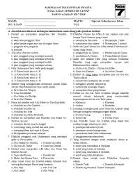 Soal uas ski kelas 7 semester 1. Soal Ujian Ski Kelas 7 Semester Genap Pdf