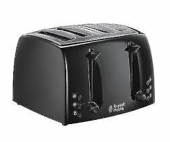 Russell Hobbs 21651 High Quality Stylish 4 Slice Textures Toaster Black Kettle And Toaster Set Toaster Black Toaster