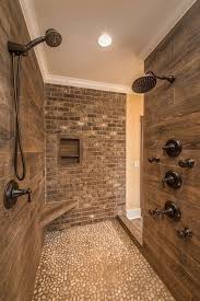 Custom Designed Master Shower In Our Montieth Floor Plan Lead Interior Designer Julie Bledsoe He Craftsman Bathroom Rustic Bathrooms Farmhouse Master Bathroom