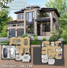 Home plans gibt es bei ebay! Architectural Designs Modern House Plan 80917pm Bietet 3 Schlafzimmer 2 Badezimmer Architektur Architectural Design House Plans Contemporary House Plans Modern House Plan