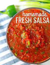 Homemade Restaurant Style Salsa Fresh Salsa Made With Fresh Tomatoes Cilantro Green Onion Fresh Salsa Recipe Homemade Fresh Tomato Recipes Easy Salsa Recipe