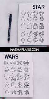 Bullet Journal Doodles For Star Wars Themed Bullet Journal Pages Simple Step By Step Tutorial To Ad Star Wars Zeichnungen Star Wars Geschenke Journaling Ideen